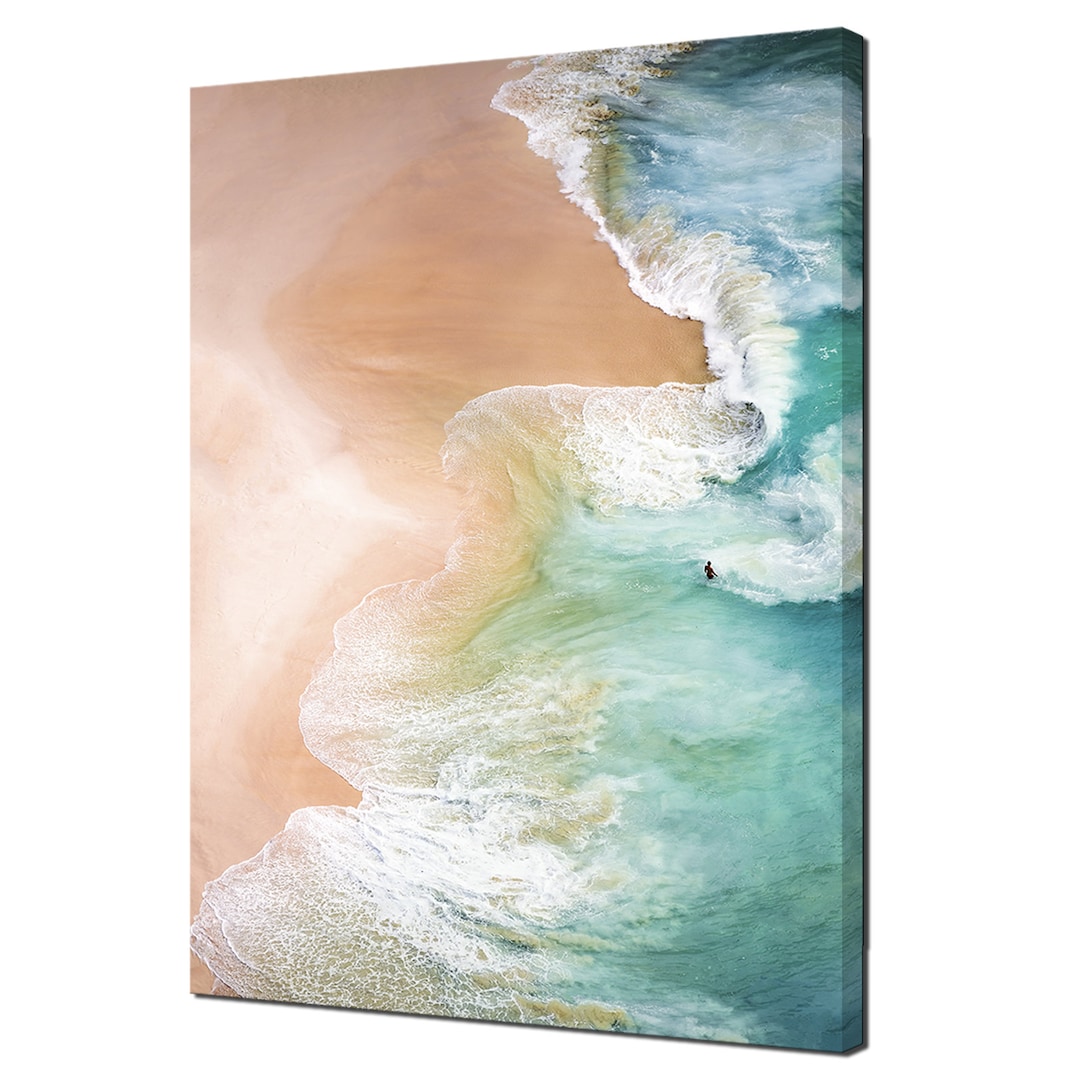 Sand Meets Water Beautiful Beach Sea Modern Canvas Print Wall Art ...