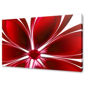 Abstract Red White Flower Modern Floral Design Home Decor Canvas Print Wall Art Picture