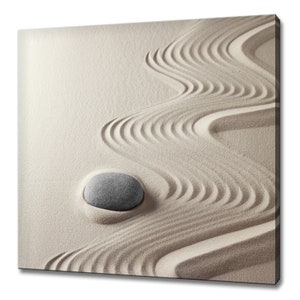 Spa Relaxation Sand And Stone Bathroom Zen Modern Design Home Decor Canvas Print Wall Art Picture