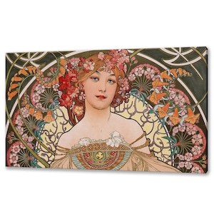 Alphonse Mucha Daydream Floral Art Nouveau Reproduction Modern Style Canvas Print Wall Art Picture