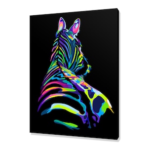 Zebra Colourful Abstract Animal Modern Design Home Decor Canvas Print Wall Art Picture
