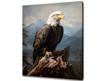 Adelaar vogel dierlijke canvas print, decor vogels huis, cadeau voor adelaar minnaar, adelaar muur kunst decor portret print, decor boerderij muur kunst
