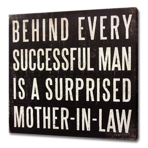 Behind Every Successful Man Is A Surprised Mother In Law Motivational Quote Modern Design Home Decor Canvas Print Wall Art