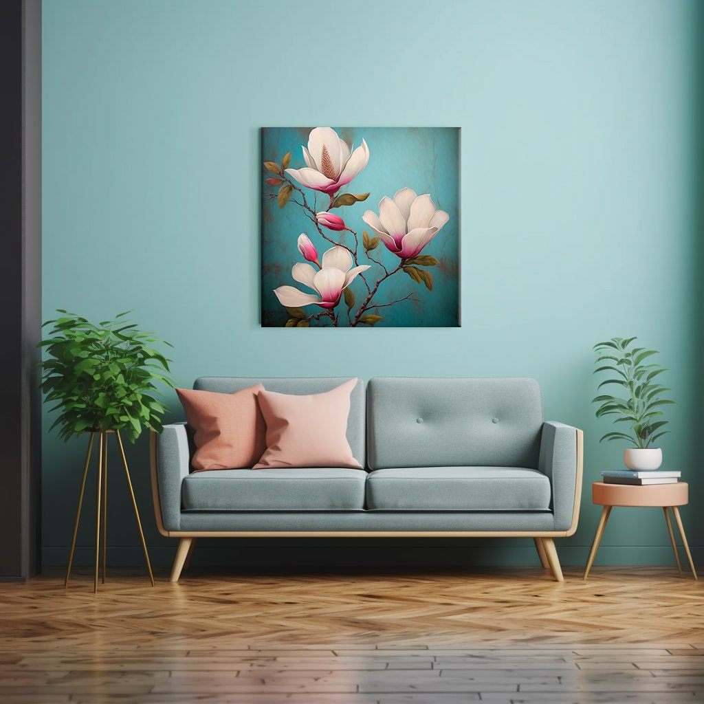 Wit roze magnolia bloemen brunch canvas print kunst aan de muur, modern  bloemdessin interieur, botanische muurkunst, cadeau voor bloemenliefhebber  - Etsy België, image size:1024x1024