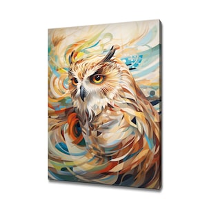 Beautiful Brown Owl Bird Painting Canvas Print, Birds Modern Design Home Wall Decor, Nature Canvas Print Wall Art, Gift For Bird Lover