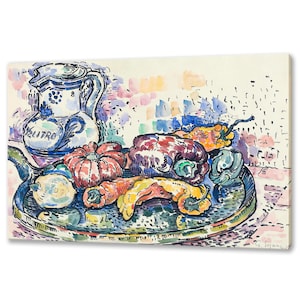 Still Life With Jug (1919) by Paul Signac Reproduction Modern Kitchen Design Home Decor Canvas Print Wall Art Ready To Hang