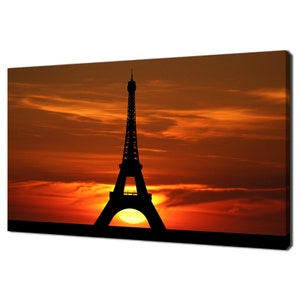 Eiffel Tower At Sunset Paris France Modern Design Home Decor Canvas Print Wall Art Picture Ready To Print