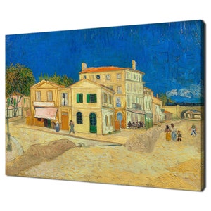 Die Straße, das gelbe Haus (1888) von Vincent Van Gogh Reproduktion Wohnkultur Leinwand Wandkunst fertig zum Aufhängen