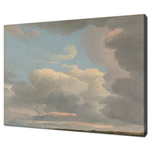 Clouds At Early Evening Simon Denis Reproduction, Vintage Victorian Oil Painting Print, Clouds Canvas Print Wall Art, Fine Art Print