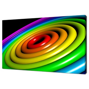 Rainbow Abstract Colourful Rings Modern Design Home Decor Canvas Print Wall Art Wall Hanging