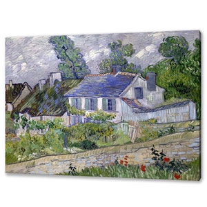 Häuser in Auvers (1890) von Vincent Van Gogh Reproduktion Wohnkultur Leinwand Wandkunst fertig zum Aufhängen