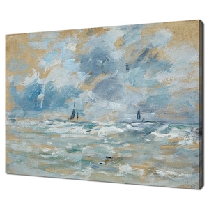 Cloud Effects Open Sea (circa 1888-1895) Eugène Boudin Reproduction, Vintage Victorian Oil Painting Print, Nature Sea Canvas Print Wall Art