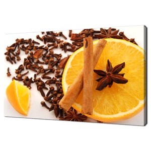 Clove, Star Anise And Cinnamon Spice And Orange Kitchen Modern Design Home Decor Canvas Print Wall Art Picture