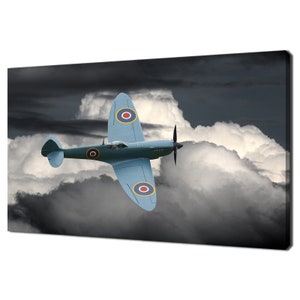 WWII Spitfire Aircraft Military Plane Modern Design Home Decor Canvas Print Wall Art Picture