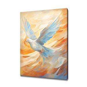 Beautiful Dove Bird In Flight Painting Canvas Print, Birds Modern Design Home Wall Decor, Nature Canvas Print Wall Art, Gift For Bird Lover