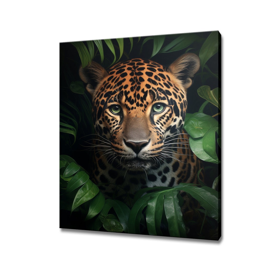 Jaguar Portrait Animal Canvas Print Gift for Jaguar Lover Jaguar Home