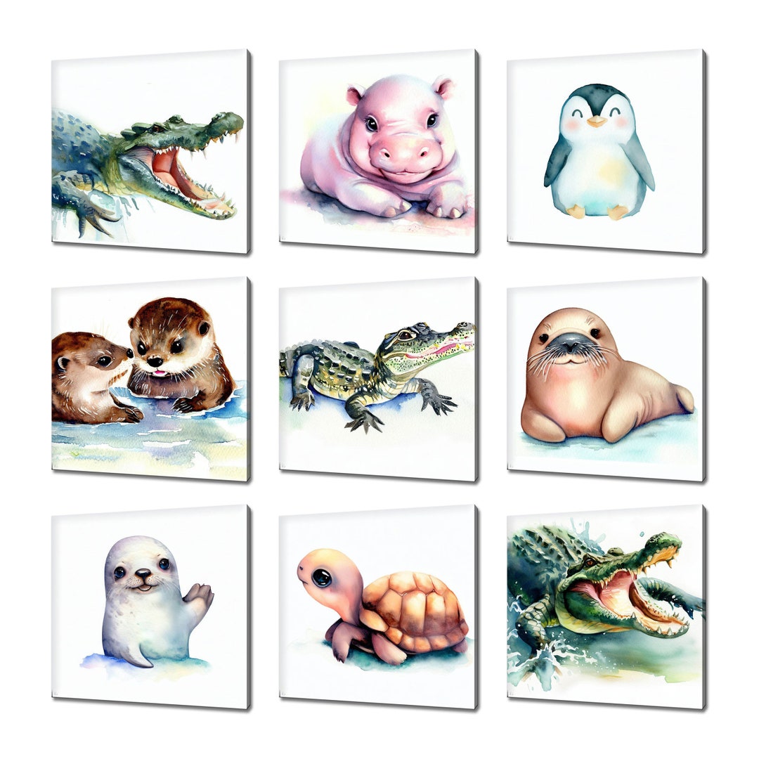 Collection of Cute Animals Canvas Wall Art, Many Designs Kids Nursery