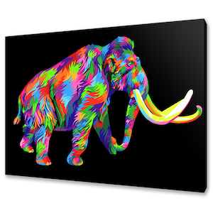 Colourful Mammoth Abstract Animal Modern Design Home Decor Pet Canvas Print Wall Art Picture