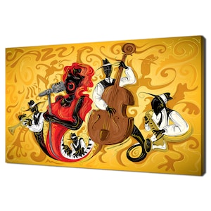 Abstract Jazz Music Orchestra Modern Design Home Decor Canvas Print Wall Art Picture