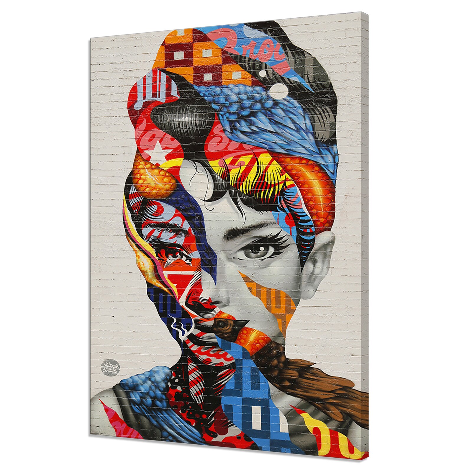 Iconic Colourful Audrey Hepburn Graffiti Wall Art Modern Design