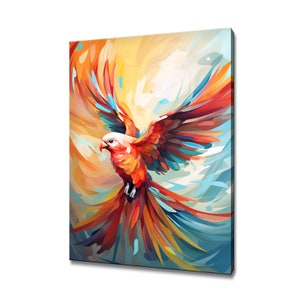 Beautiful Parrot Bird Flying Painting Canvas Print, Birds Modern Design Home Wall Decor, Nature Canvas Print Wall Art, Gift For Bird Lover