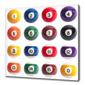 Colourful Set Of Pool Billiards Balls Modern Design Home Decor Canvas Print Wall Art Picture