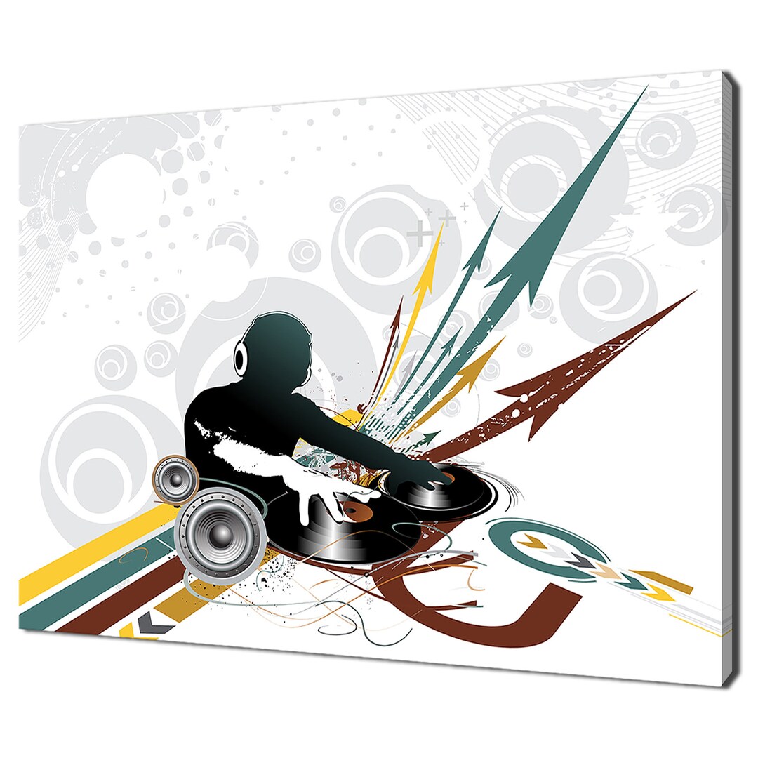 Abstract Music DJ Retro Modern Design Home Decor Canvas Print Wall