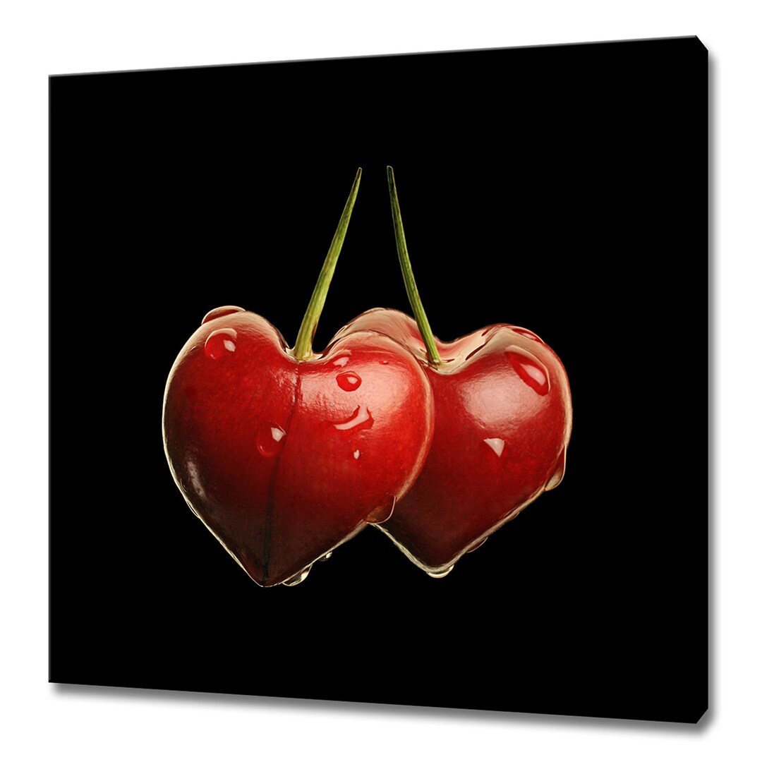 Rote Kirschherzen Liebe Küche Modernes Design Wohnkultur Leinwand Druck
