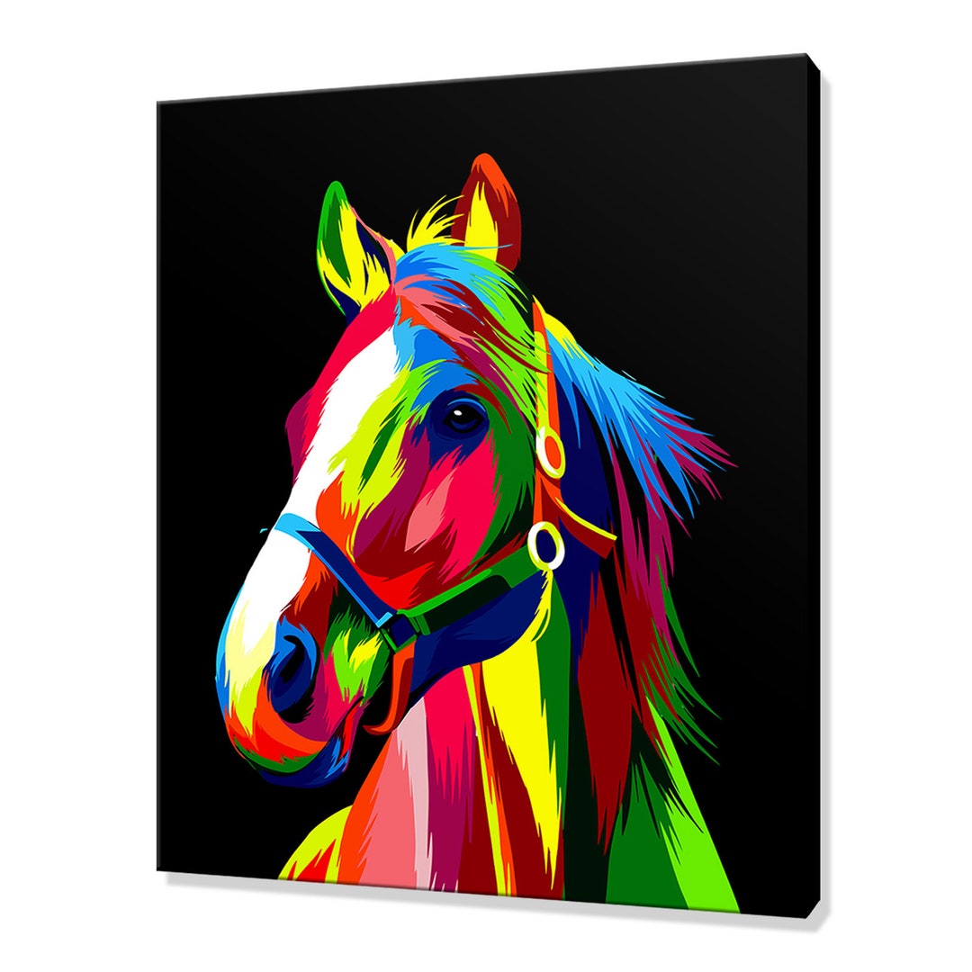 Colourful Abstract Horse Modern Design Pet Home Decor Canvas Print Wall ...