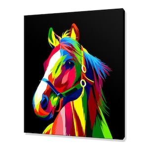 Colourful Abstract Horse Modern Design Pet Home Decor Canvas Print Wall Art Picture