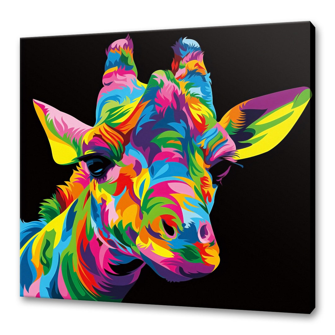 Giraffe Colourful Canvas Wall Art Picture Print Wall Hanging Home Decor ...