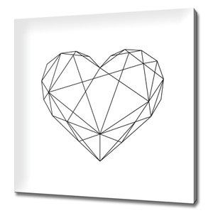 Geometric Linear Heart Low Poly Love Minimalism Canvas Print Wall Art Picture