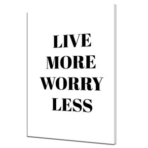Live More Worry Less Typography Inspirational Abstract Modern Design Decor Canvas Print Wall Art Picture