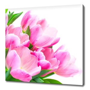 Beautiful Bouquet Of Pink Tulips Flowers Modern Floral Design Home Decor Canvas Print Wall Art Picture Wall Hanging