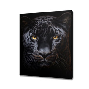 Black Panther Animal Canvas Print, Panther Home Decor, Gift For Panther Lover, Panther Wall Art Portrait Print, Artwork For Nature Lovers