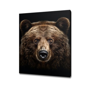 Brown Bear Portrait Animal Canvas Print, Bear Home Decor, Gift For Bear Lover, Bear Wall Art Decor Portrait Print, Artwork For Nature Lovers