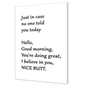 Just In Case Inspirational Typography Abstract Modern Design Decor Canvas Print Wall Art Picture