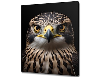 Falcon vogel dierlijke canvas print, decor van het huis vogels, Falcon Wall Art decor portret print, cadeau voor Falcon minnaar, boerderij decor kunst aan de muur