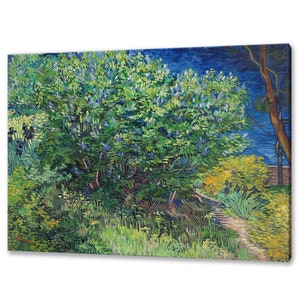 Fliederbusch (1889) von Vincent Van Gogh Reproduktion Wohnkultur Leinwand Wandkunst fertig zum Aufhängen