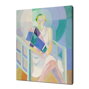 Robert Delaunay Portrait de Madame Heim (1926-1927) Classic Design Abstract Decor Reproduction Canvas Print Wall Art Picture Wall Hanging