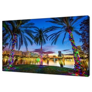 Colourful Orlando Florida USA Downtown Cityscape Modern Design Home Decor Canvas Print Wall Art Wall Hanging