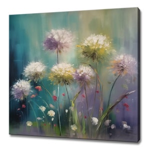 Beautiful Pastel Colourful Flowers Oil Painting Style, Modern Floral Design Home Decor, Canvas Print Wall Art Picture