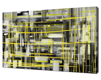 Abstrakte Malerei mit Tintenlinien Modernes Design Leinwand Druck Wandbild Bild Viele Farben