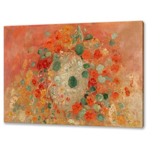 Nasturtiums (1905) by Odilon Redon Reproduction Modern Design Symbolism Home Decor Canvas Print Wall Art Picture Ready To Hang