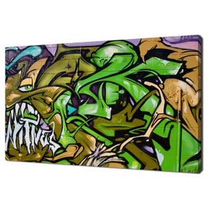 Colourful Street Art Graffiti Wall Modern Design Home Decor Canvas Print Wall Art Picture Wall Hanging