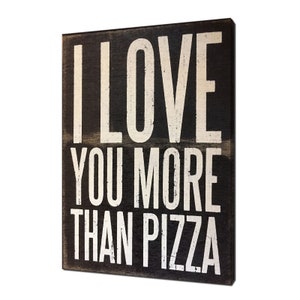 Ich liebe dich mehr als Pizza Inspirational Zitat Spruch Modernes Design Home Decor Leinwand Wand Kunst Wandbehang