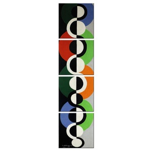 Robert Delaunay Endless Rhythm (1934) Kleurrijk 4 panelen moderne canvasafdruk muurkunst foto muur hangend
