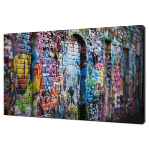 Colourful Graffiti Street Wall Modern Design Home Decor Canvas Print Wall Art Picture Wall Hanging