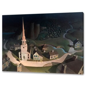 The Midnight Ride of Paul Revere 1931 Grant Wood Reproduction Modern Design Home Decor Canvas Print Wall Art Picture Ready To Hang