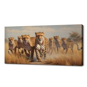 Cheetah Family Canvas Print, Wildlife Inspired Art, Enchanting Animals Canvas Wall Art, Wildlife Home Decor, Majestic Animals Picture Print